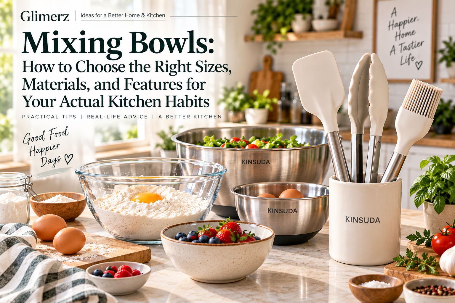 How to Choose Mixing Bowls & Utensils: Sizes, Materials, and Features for Your Actual Kitchen Habits