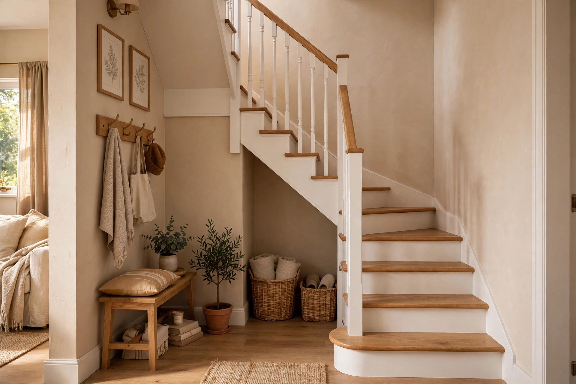 Staircase design showing space-saving stairs in a small home